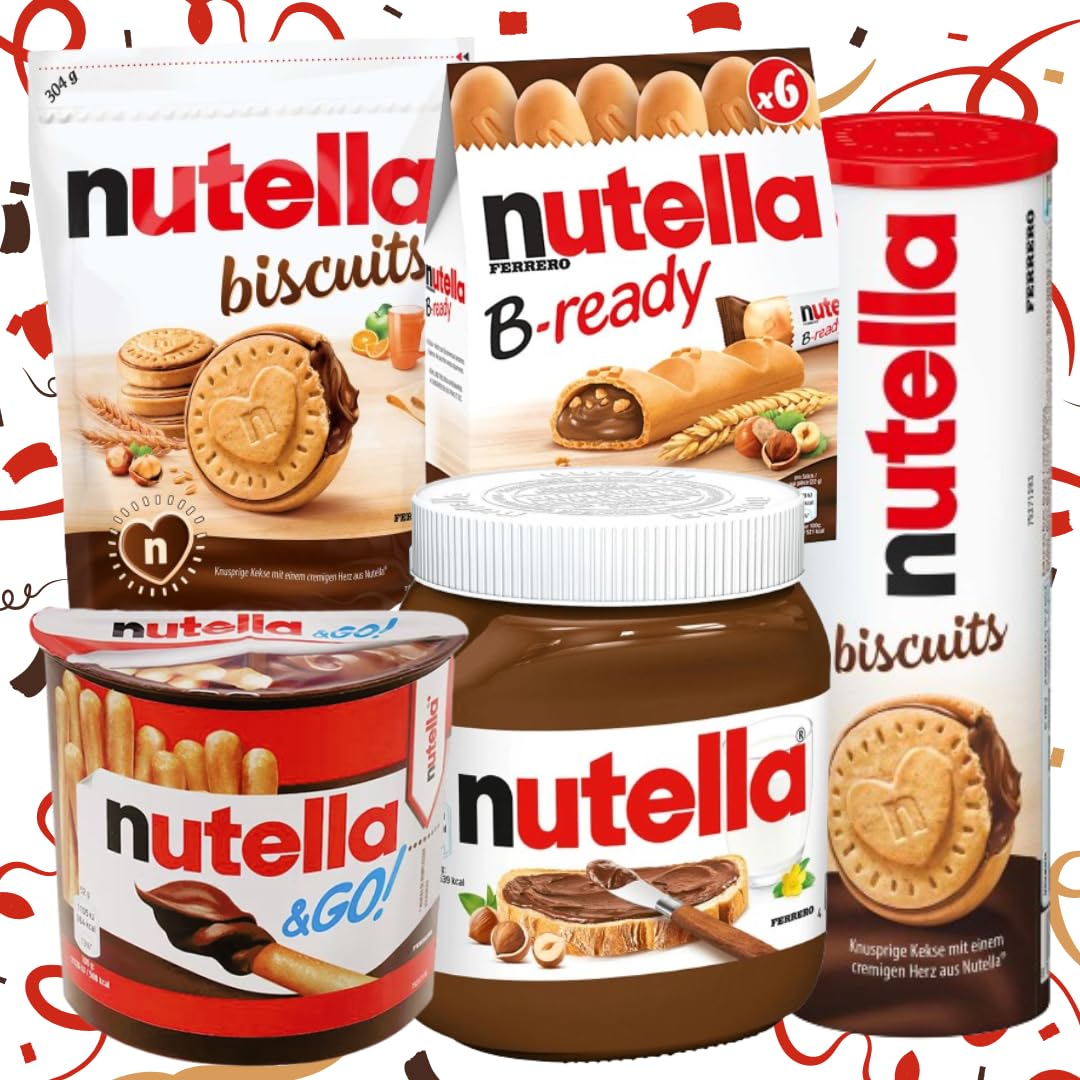 Nutella Premium Süßigkeiten Box | Geschenkeset | Zarte Vollmilchschokolade für Genießer | 5er Set