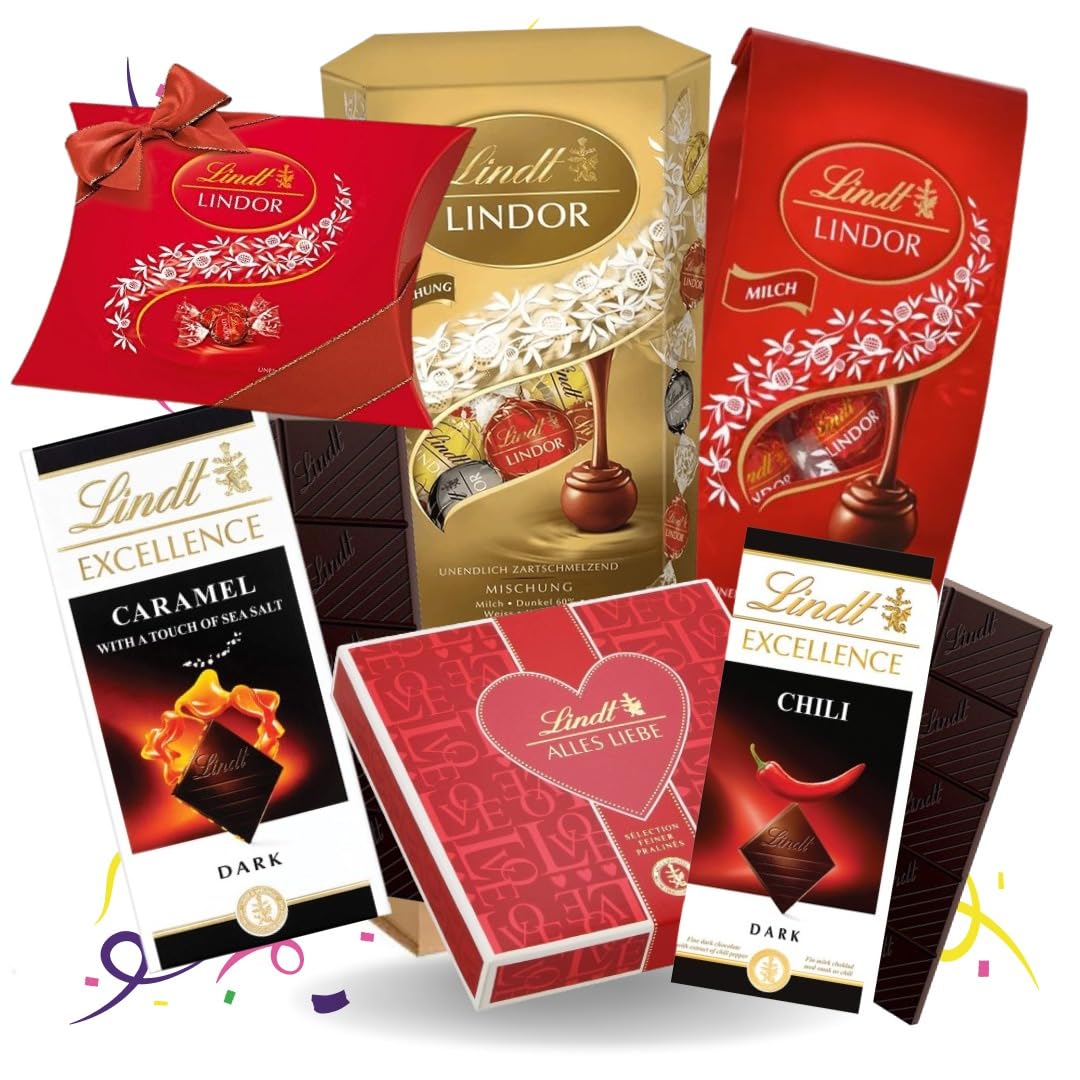 Premium Schokolade Lindt | 1kg | Genießer Geschenk | Vollmilchschokolade | Dunkle Schokolade | Mischbox