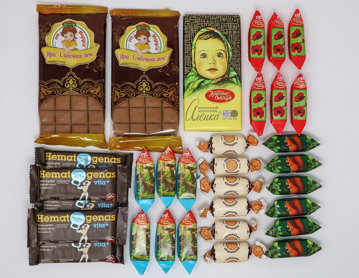 Russian-Box- Die russische Schokolade und Karamell Variation Mix - über 1 Kg zum Naschen (ohne russische Geschenkbox)