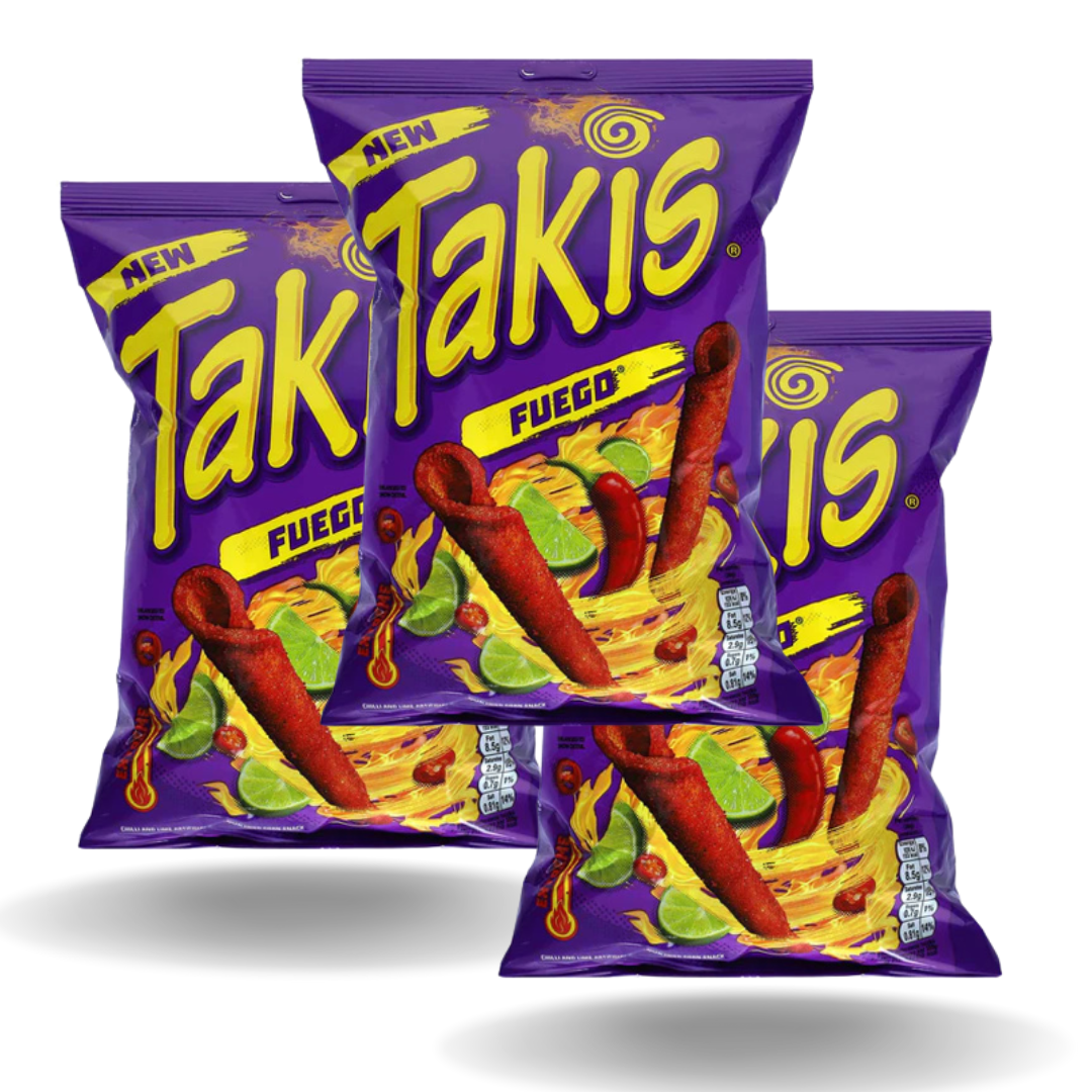 3er Takis Fuego Chips Amerikanische Hot Chili-Pfeffer & Limette Tortilla 92,5g