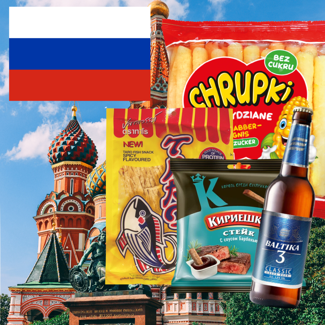 Russisches Süßigkeiten, Bier & Softdrinks Erlebnistasting (5 Snacks, 5 Sweets, 5 Biere/Softdrinks) Verkostung: 90 Min.
